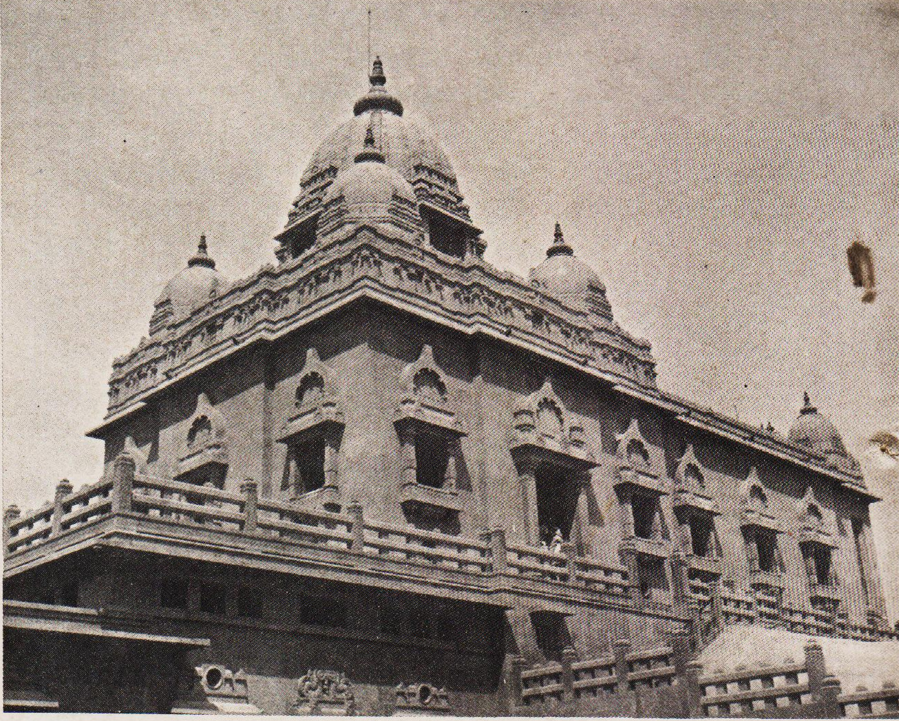 A rear diagonal view of the Vivekananda Mandapam from the East.