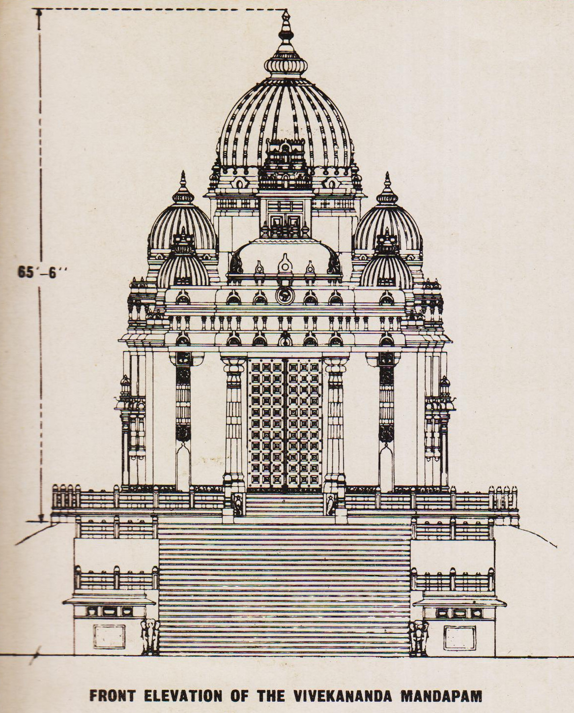 Front Elevation Of The Vivekananda Mandapam