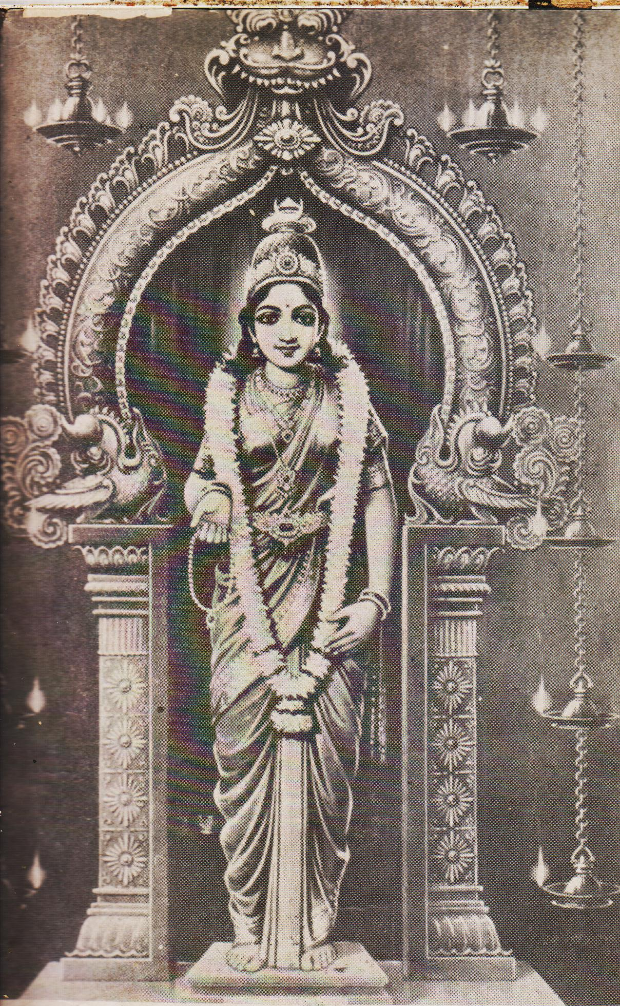 The image of Goddess Kanya enshrined in the temple. 