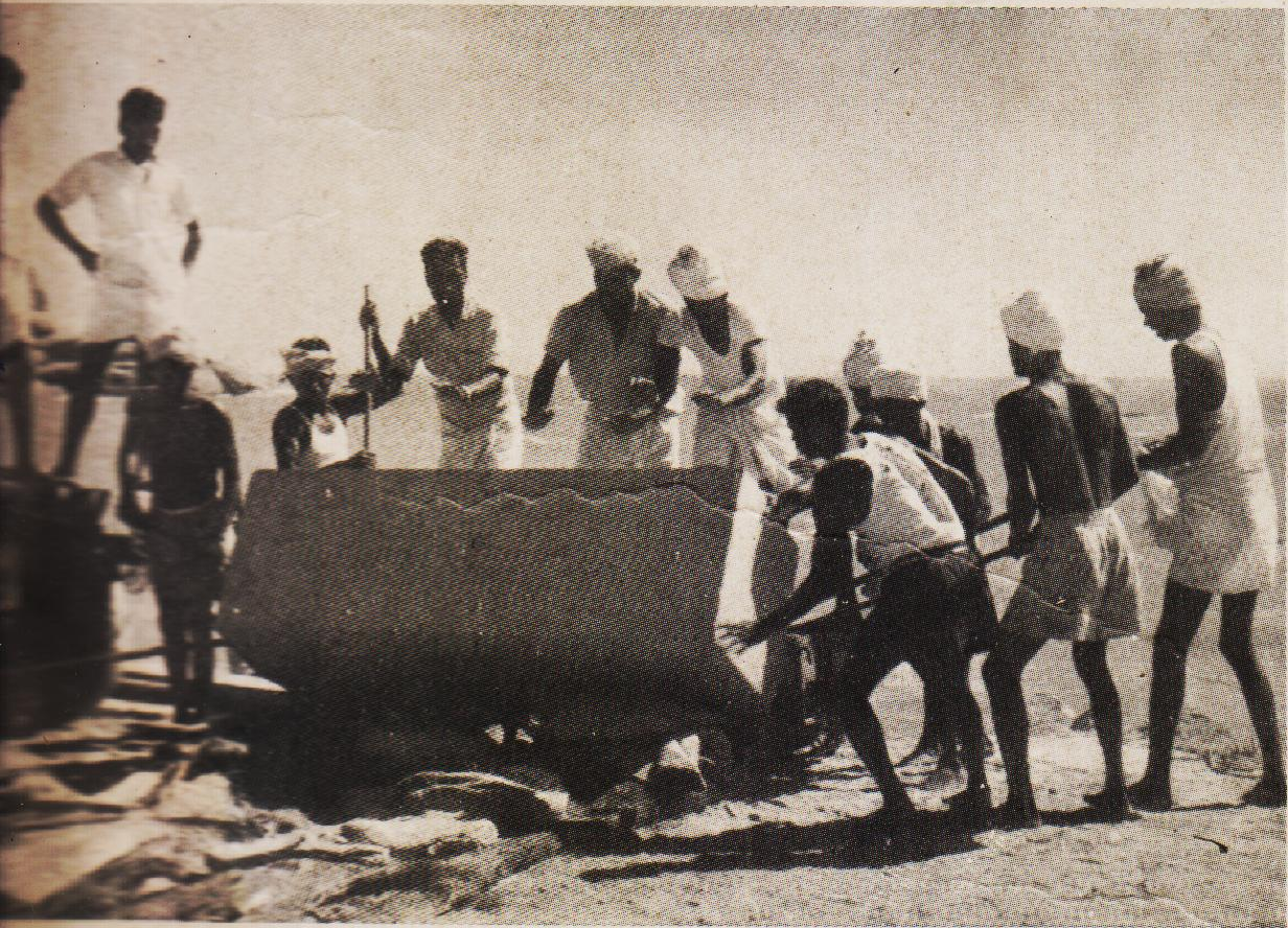 dressed stone being taken to a jetty