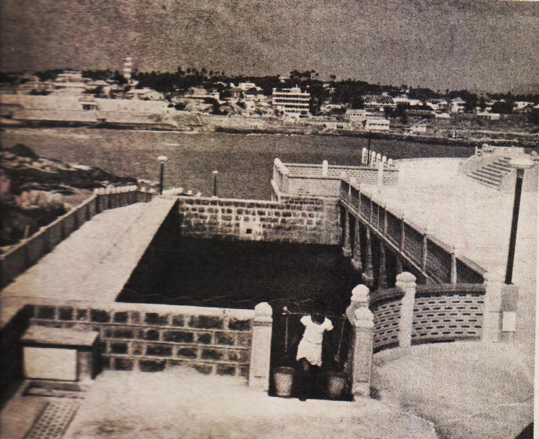 Rainwater-reservoir on the south-west of the Vivekananda Mandapam.